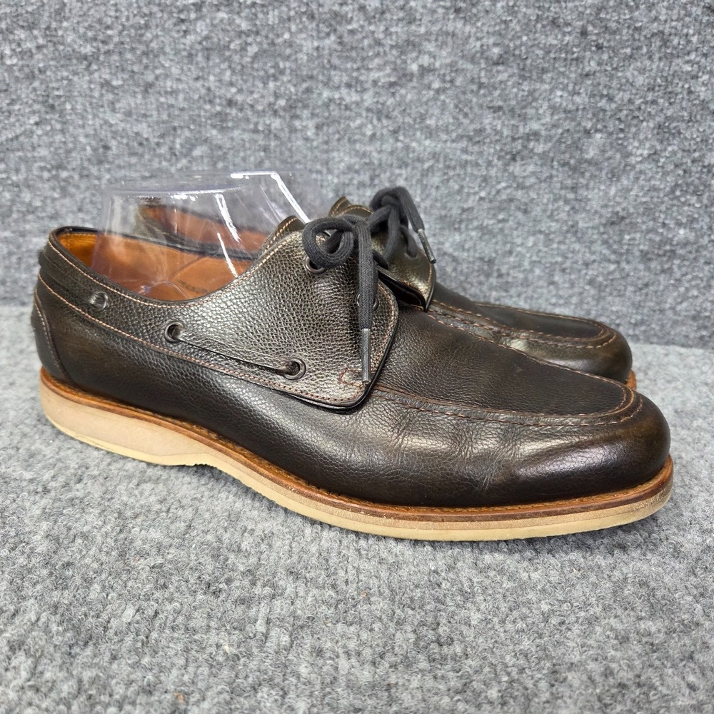 John Lobb Mens Shoes Brown Leather Monaco UK 8E US 9E Boat Deck Shoes $1,100